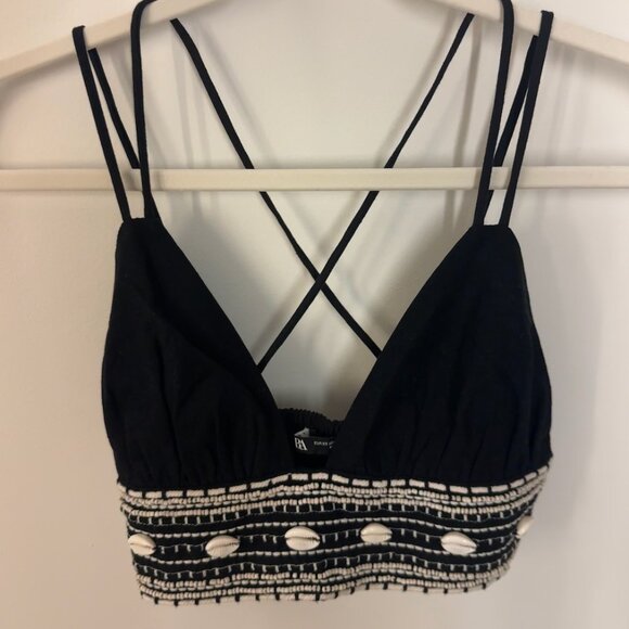 Zara Seashell Linen Top XS - Picture 6 of 6